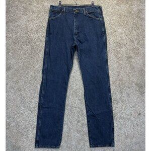Wrangler Jeans Mens 35x36 Blue Cowboy Cut Original Fit Tapered Dark Wash Denim
